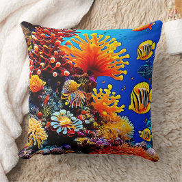 Färgning av havets undervattensliv kudde