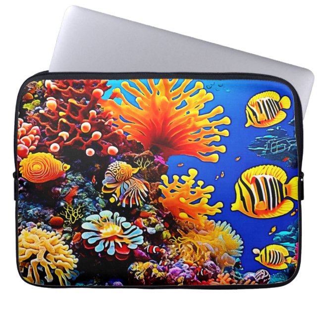 Färgning av havets undervattensliv laptop fodral (Framsidan)