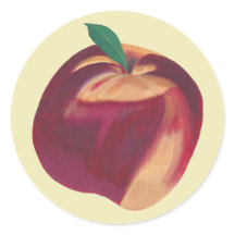 Färgning av hela mogna persikor, fruktStickers