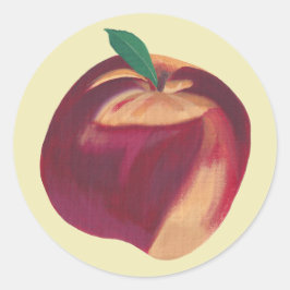 Färgning av hela mogna persikor, fruktStickers Runt Klistermärke