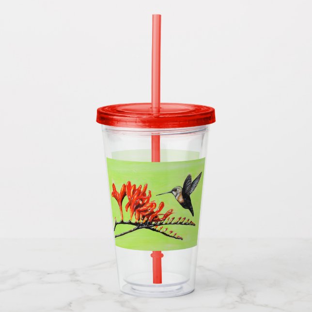 Färgning av Hummingbird och Crocosmia Take Away Mugg (Framsida)