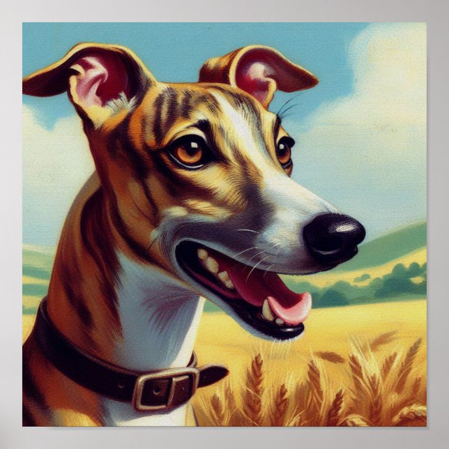 Färgning av Hund för Retro-textutdrag Poster (Framsidan)