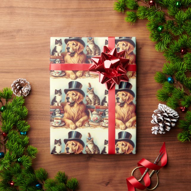 Färgning av Hund för tyst Vintage Presentpapper (Julgåva)