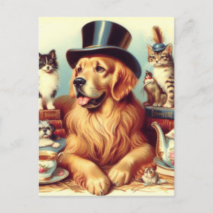 Färgning av Hund för tyst Vintage Vykort