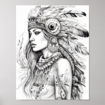 Färgning av inbyggd amerikansk Vuxen