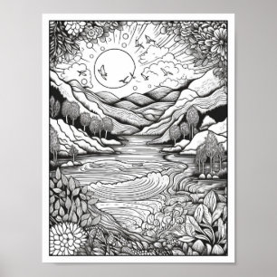 Färgning av inspiration/Vuxen Poster