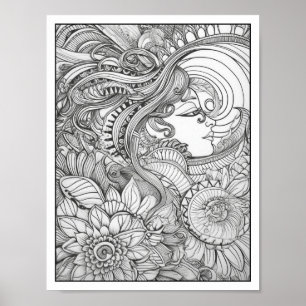 Färgning av inspiration/Vuxen Poster
