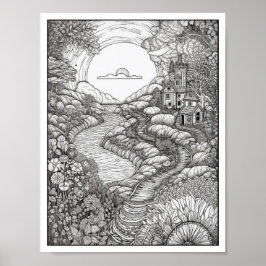 Färgning av inspiration/Vuxen Poster