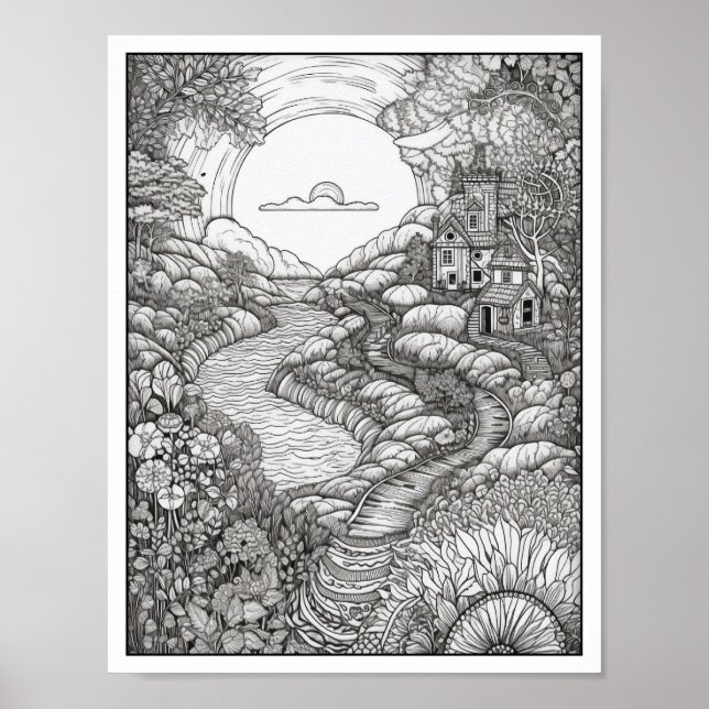 Färgning av inspiration/Vuxen Poster (Framsidan)