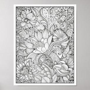 Färgning av inspiration/Vuxen Poster