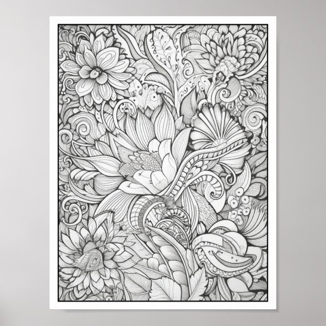 Färgning av inspiration/Vuxen Poster (Framsidan)