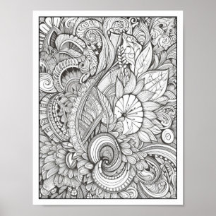 Färgning av inspiration/Vuxen Poster