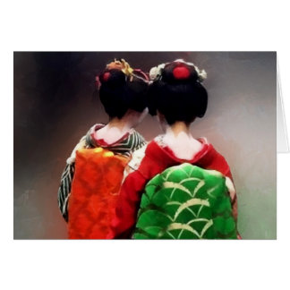 Färgning av japansk Maiko Hälsningskort
