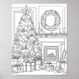 Färgning av julgran Vuxen Poster