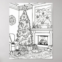 Färgning av julgran Vuxen Poster