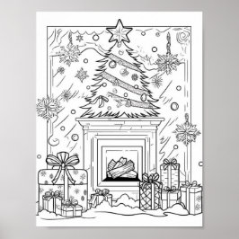 Färgning av julgran Vuxen Poster