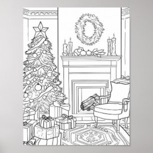 Färgning av julgran Vuxen Poster