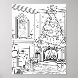 Färgning av julgran Vuxen Poster