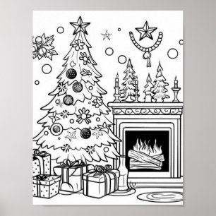 Färgning av julgran Vuxen Poster