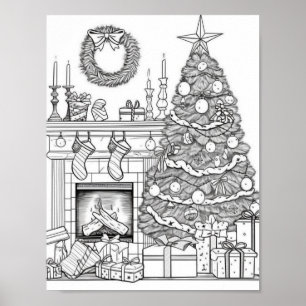 Färgning av julgran Vuxen Poster