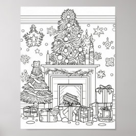 Färgning av julgran Vuxen Poster