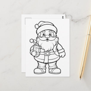 Färgning av jultomtens julbarn vykort