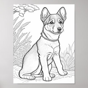 Färgning av kanaansk Hund Poster
