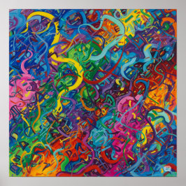 Färgning av kaotisk Abstrakt Poster