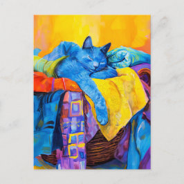 Färgning av kattpipor i Tvätt Vykort