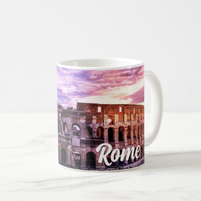 Färgning av kolosseum i Rom vid solnedgång Kaffemugg (Framsida höger)