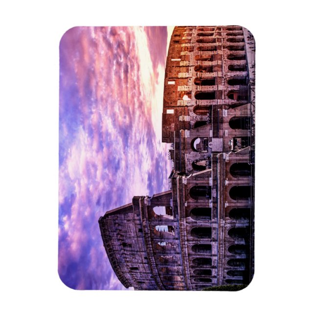 Färgning av kolosseum i Rom vid solnedgång Magnet (Vertikal)