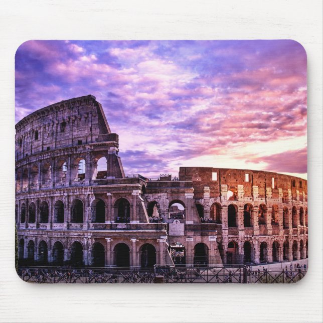 Färgning av kolosseum i Rom vid solnedgång Musmatta (Framsidan)