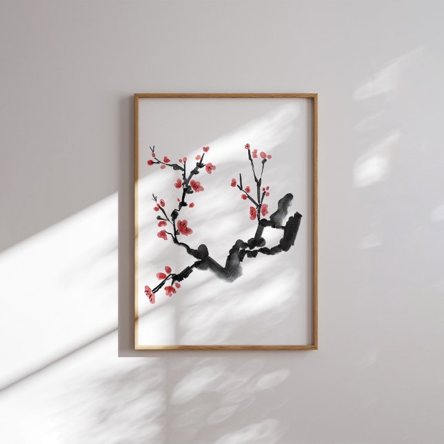 Färgning av koreanska plommon Blommar Bläck Poster (Skapare uppladdad)