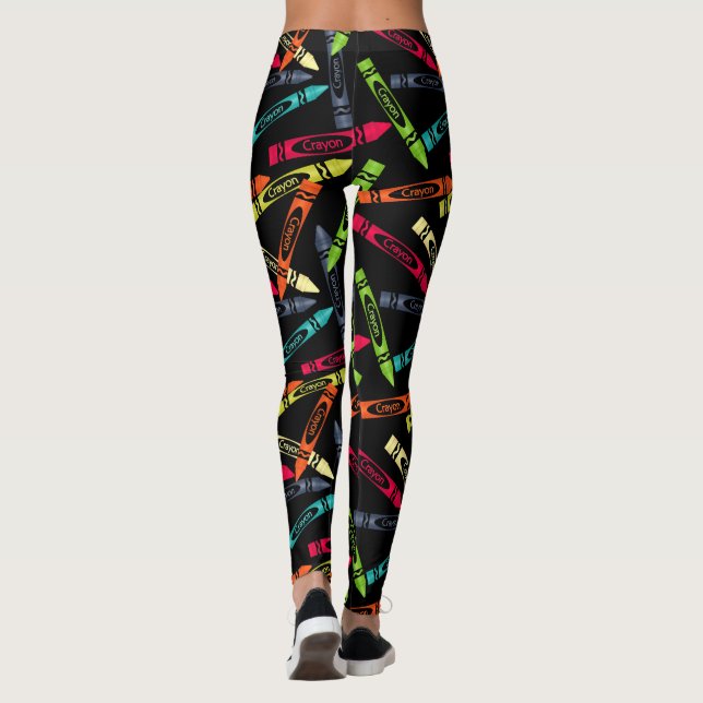 Färgning av Kritor på svart, Cute Women's Leggings (Baksida)
