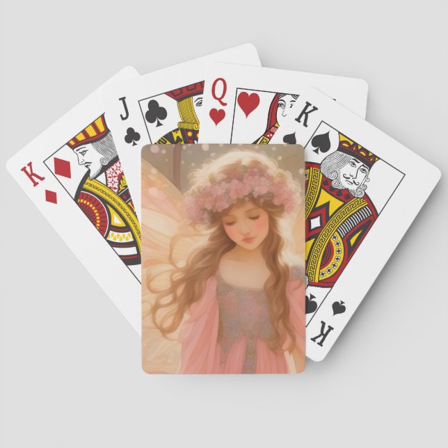 Färgning av kute Rosa Fairy Fantasy Casinokort (Baksidan)