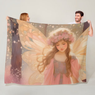 Färgning av kute Rosa Fairy Fantasy Fleecefilt