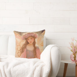 Färgning av kute Rosa Fairy Fantasy Kudde