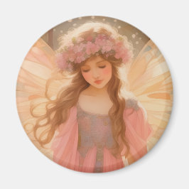 Färgning av kute Rosa Fairy Fantasy Magnet
