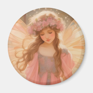 Färgning av kute Rosa Fairy Fantasy Magnet