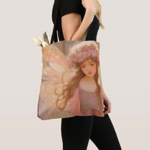 Färgning av kute Rosa Fairy Fantasy Tygkasse