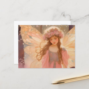 Färgning av kute Rosa Fairy Fantasy Vykort
