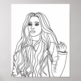 Färgning av kvinnoläder Jacka Mode Vuxen Poster