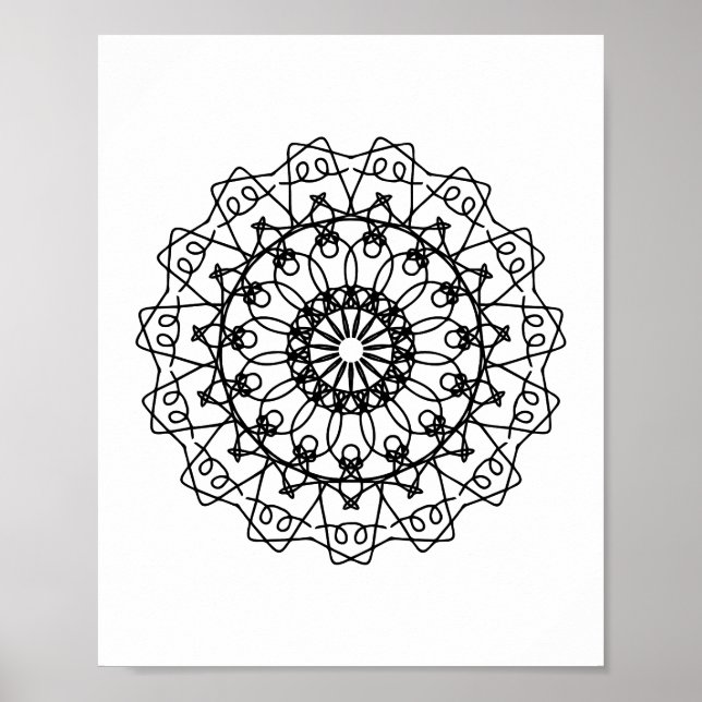 Färgning av Lakan Mandala DIY Wall Art Poster (Framsidan)