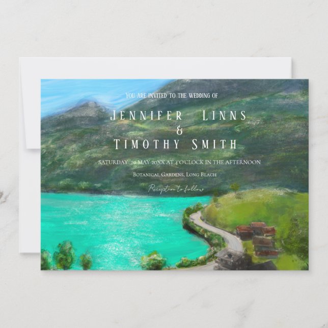 Färgning av landskapsolja i Schweiz Inbjudningar (Framsida)