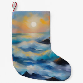 Färgning av ljusblått hav vinkarare under sol liten julstrumpa