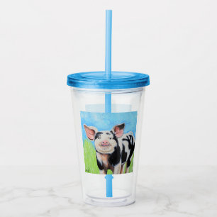 Färgning av lycklig Gris Take Away Mugg