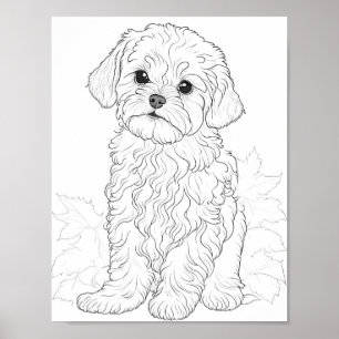 Färgning av maltesiska Hund Poster