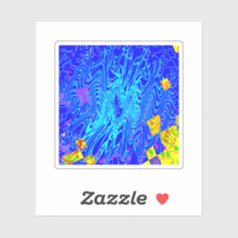 Färgning av modern blå Abstrakt Klistermärken