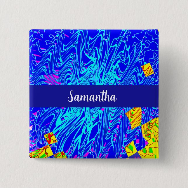 Färgning av modern blå Abstrakt Knapp (Framsida)