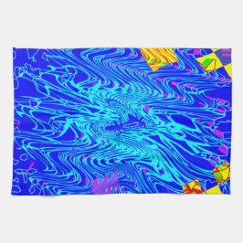 Färgning av modern blå Abstrakt Kökshandduk